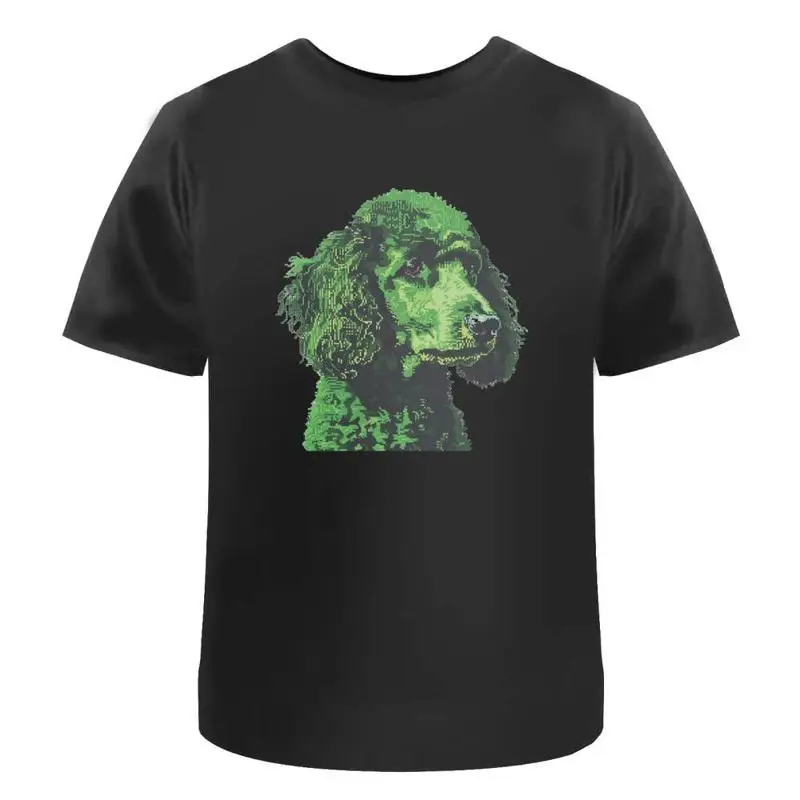 Green Poodle Pixel Art' Cotton T Shirt Ta045893