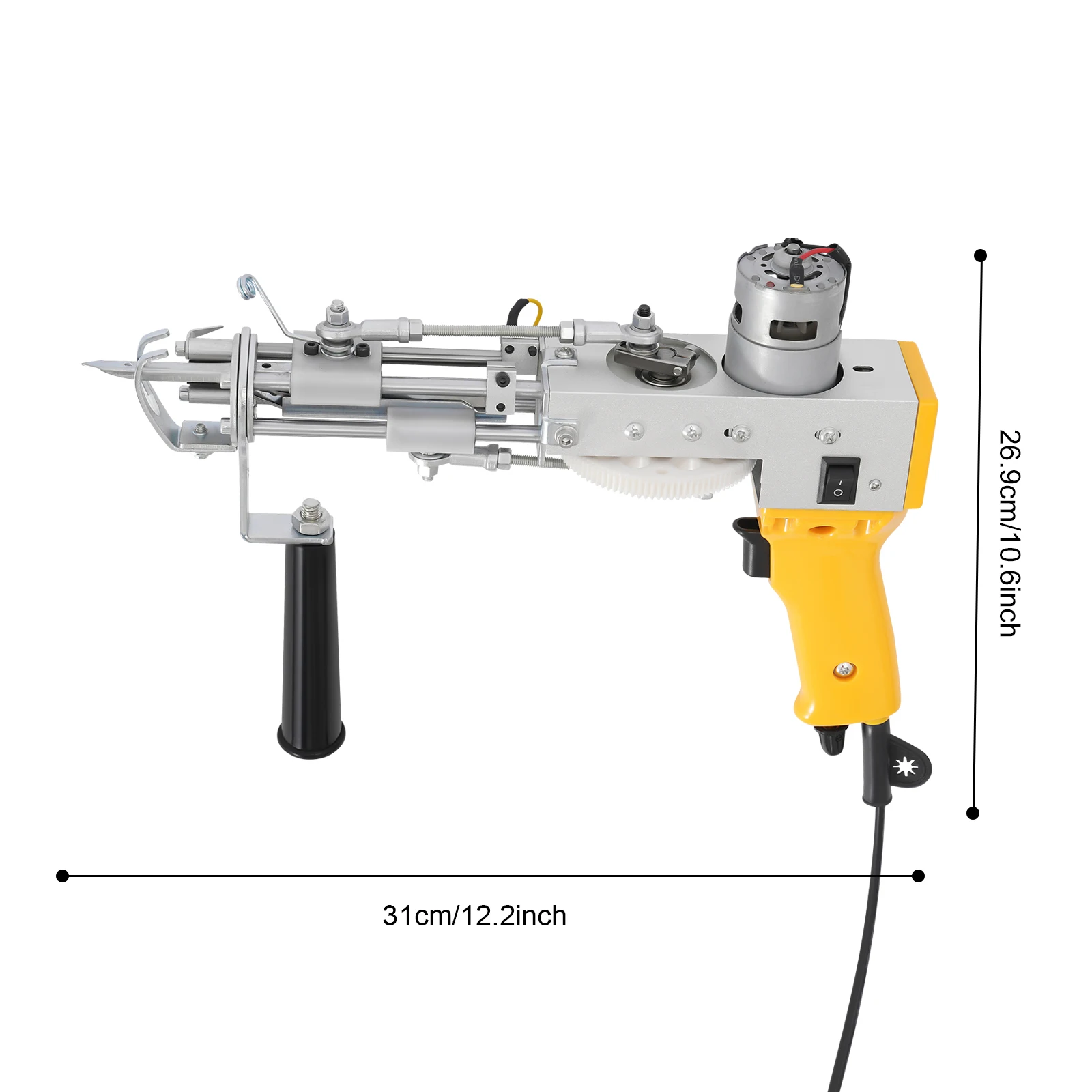 100 W elektrische Tufting-Pistole, 2-in-1 elektrische Teppich-Tufting-Pistole, 13000 U/min, Teppichherstellung, Tufting-Pistole 360 ° Rotation Teppichweberei Mac – Detail 11