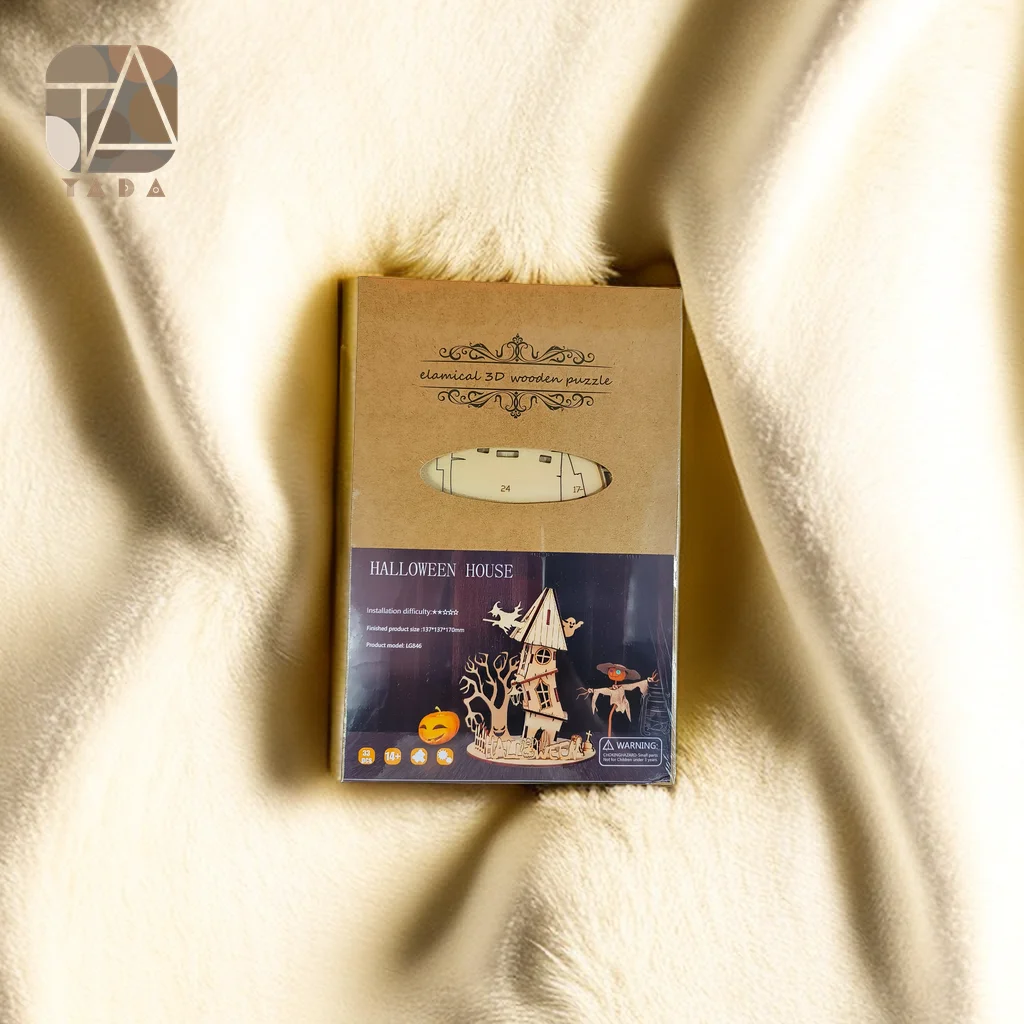 Tada-Puzzle 3D en Bois pour Décoration de Maison d'Halloween, Modèle Mécanique à Assembler, Jouet de ix, Cadeau pour Enfant et Adulte