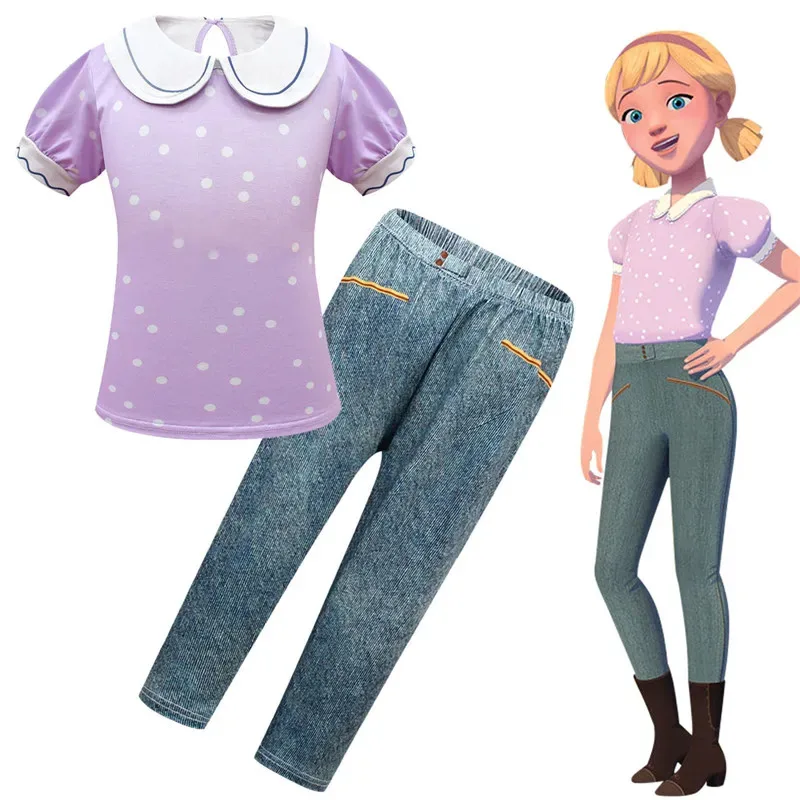 Halloween Spirit Riding Free Girls Tshirt Pants Set Clothes Children Spirit Riding Free Cosplay Costume Kids Birthday Clothing