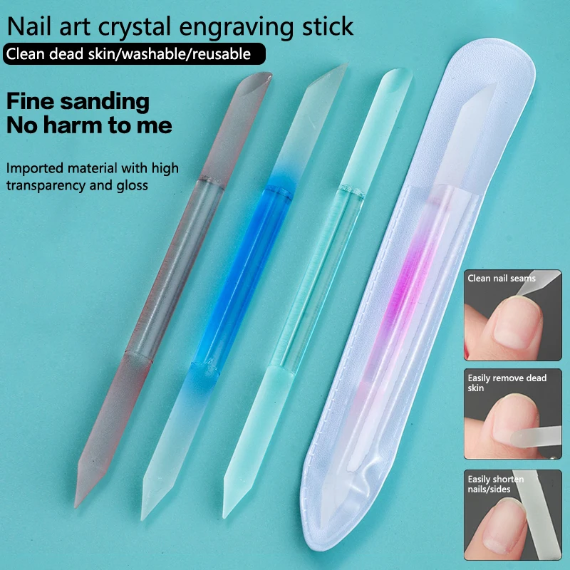 Glass Cuticle Pusher Cuticle Remover Tool Double Sided Cuticle Trimmer Manicure Stick Professional Manicure Tool