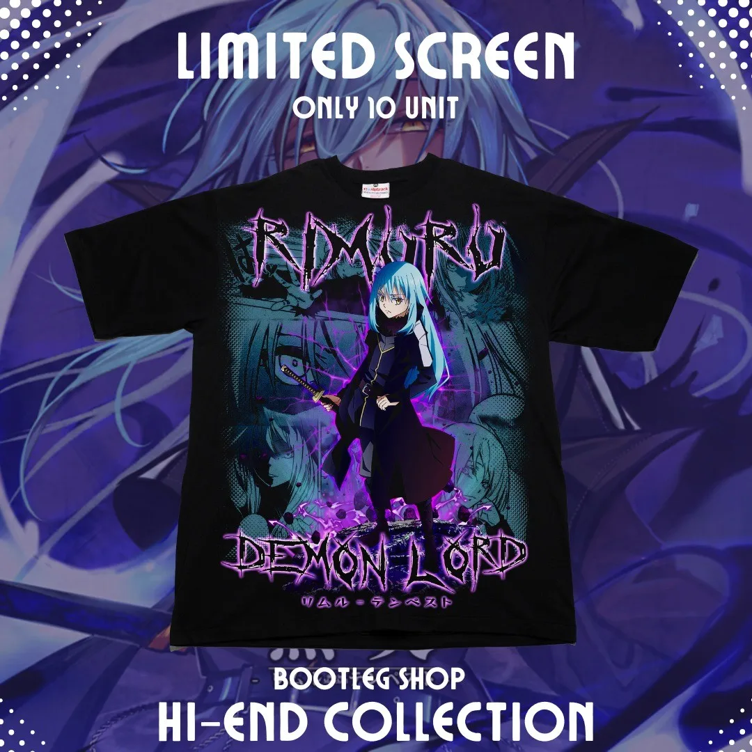 That Time I Got Reincarnated As A Slime T-shirt Adult M Black Short Sleeve Anime