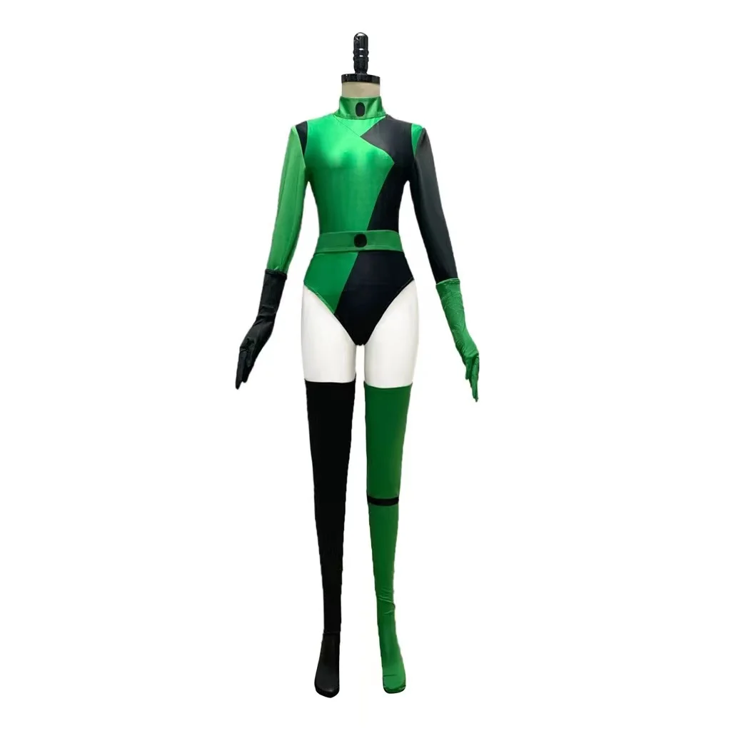 Shego Cosplay Traje para Mulher, Macacão Disfarçado, Fato Carnaval Halloween