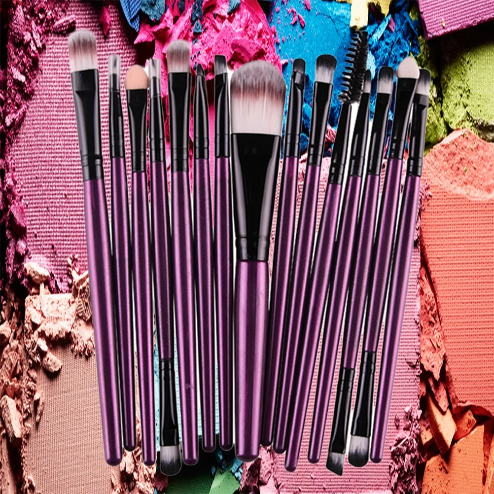 

15Pcs Cosmetics Brush Set Ultra Soft Bristles Wooden Handle Precision Design for Natural Makeup Application Professional Women