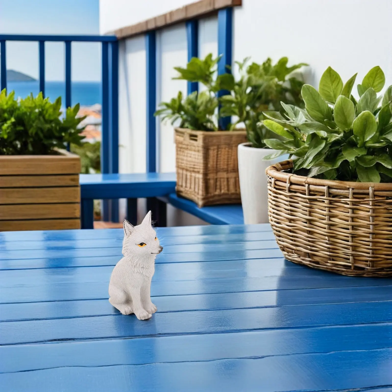 Mini Small Resin Fox Statue Cute Artistic Outdoor Patio Bonsai Plant Pot Fairy Garden Landscape Decor Micro Landscape view 4