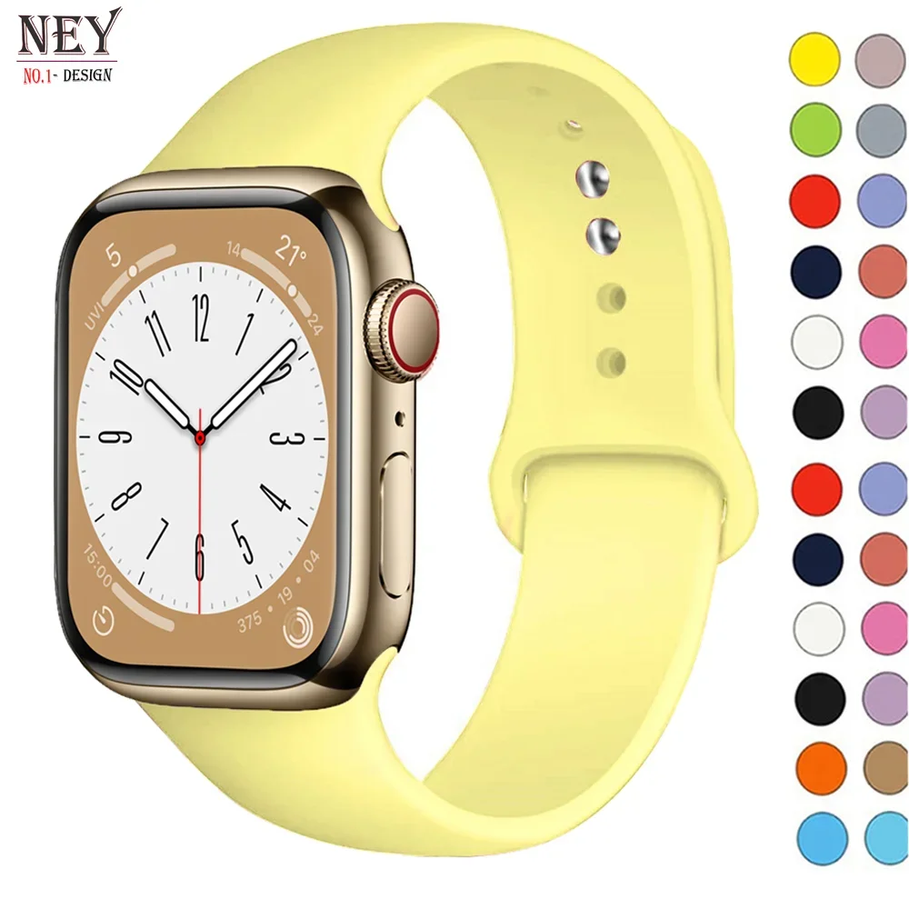 Sport Silicone Band for Apple Watch 8 7 6 5 4 3 SE Strap Bracelet for IWatch Ultra2 49mm 45mm 41mm 40mm 44mm 38mm  Watch Band