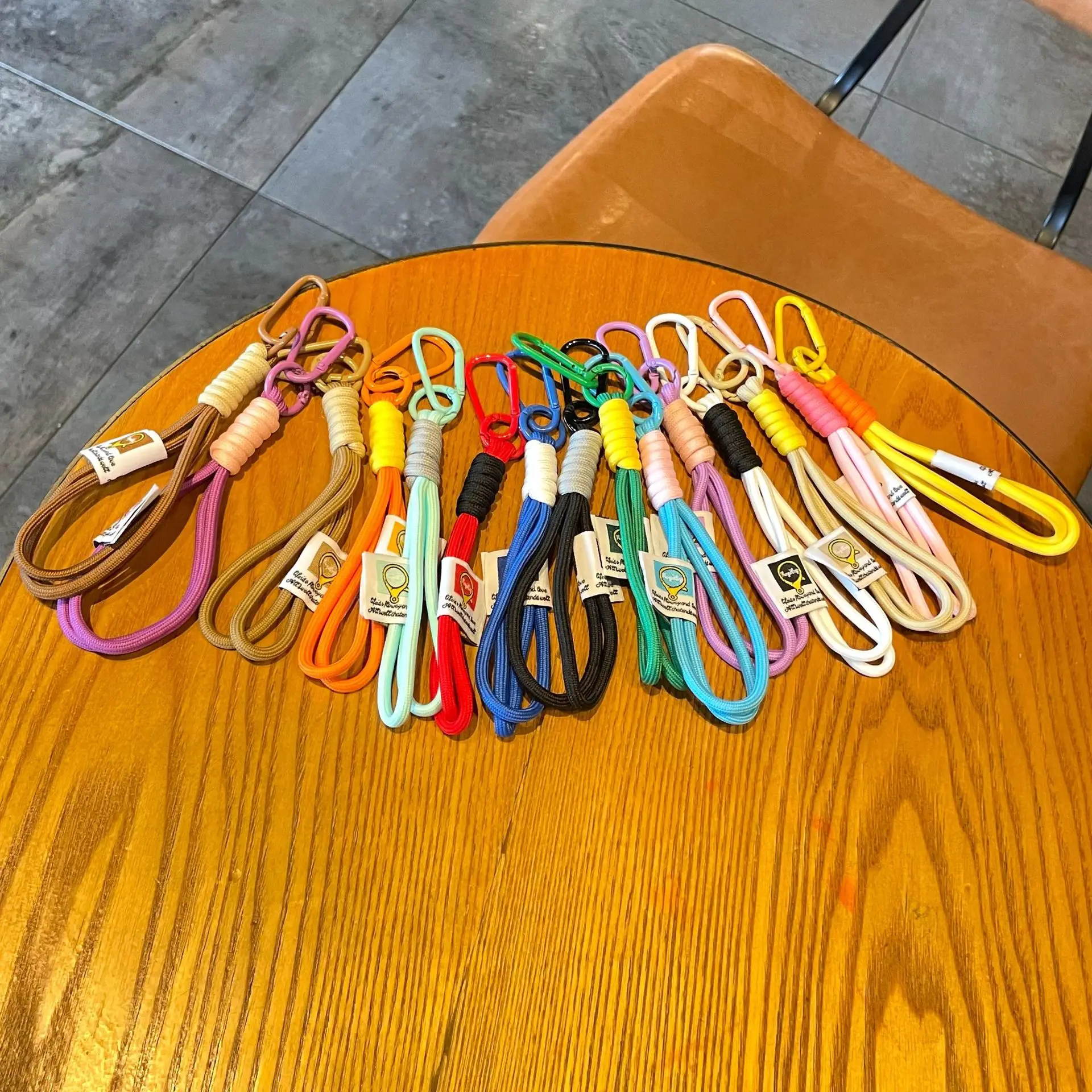 Candy Color Wrist Lanyard Strap Keychains Anti-Loss Mobile Phone Chain Braided Rope Car Key Rings Bag Hanging Accessories Gifts