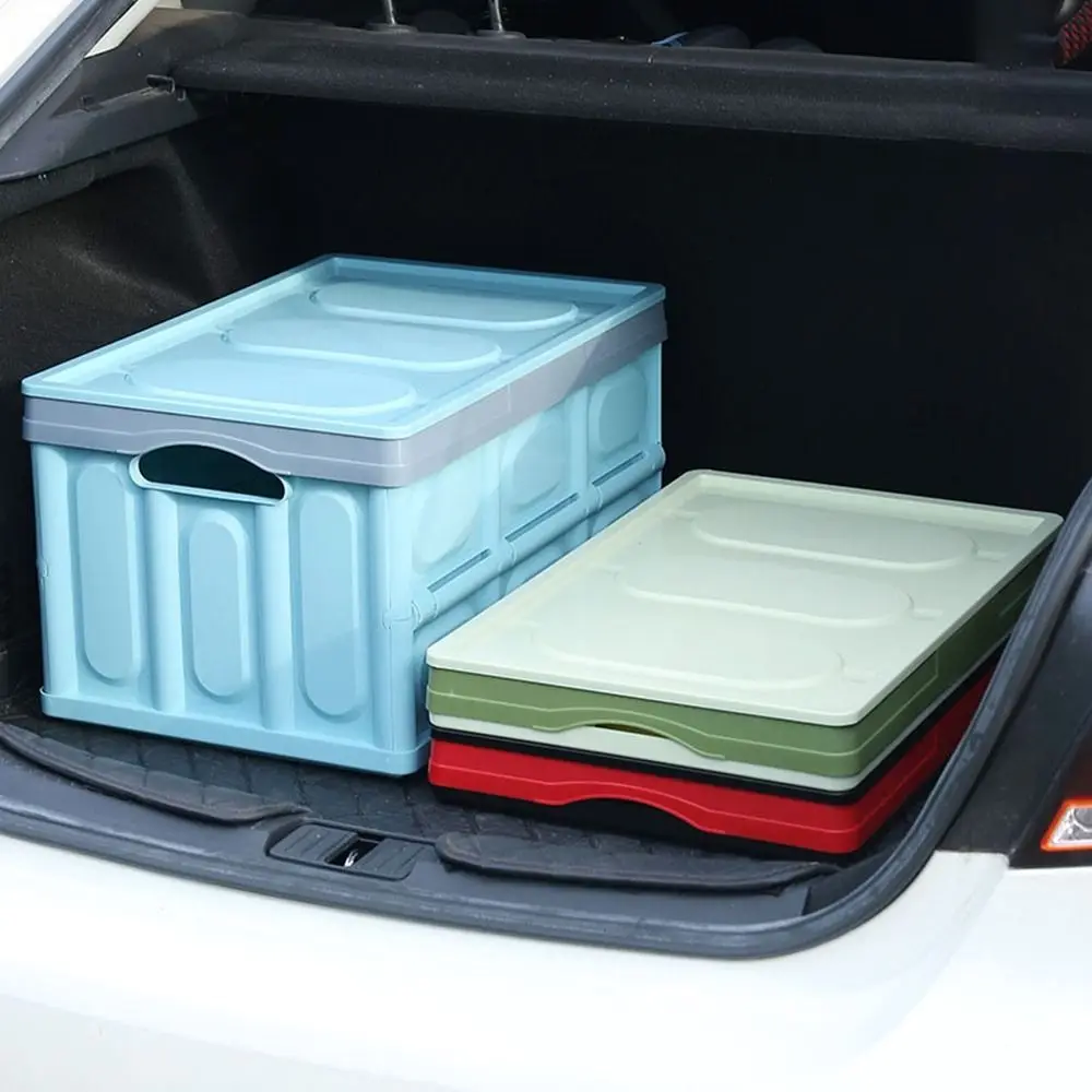 

Plastic Car Trunk Storage Boxes Large Capacity Space Saving Foldable Storage Trunk Stackable Car Trunk Organizer Dormitory