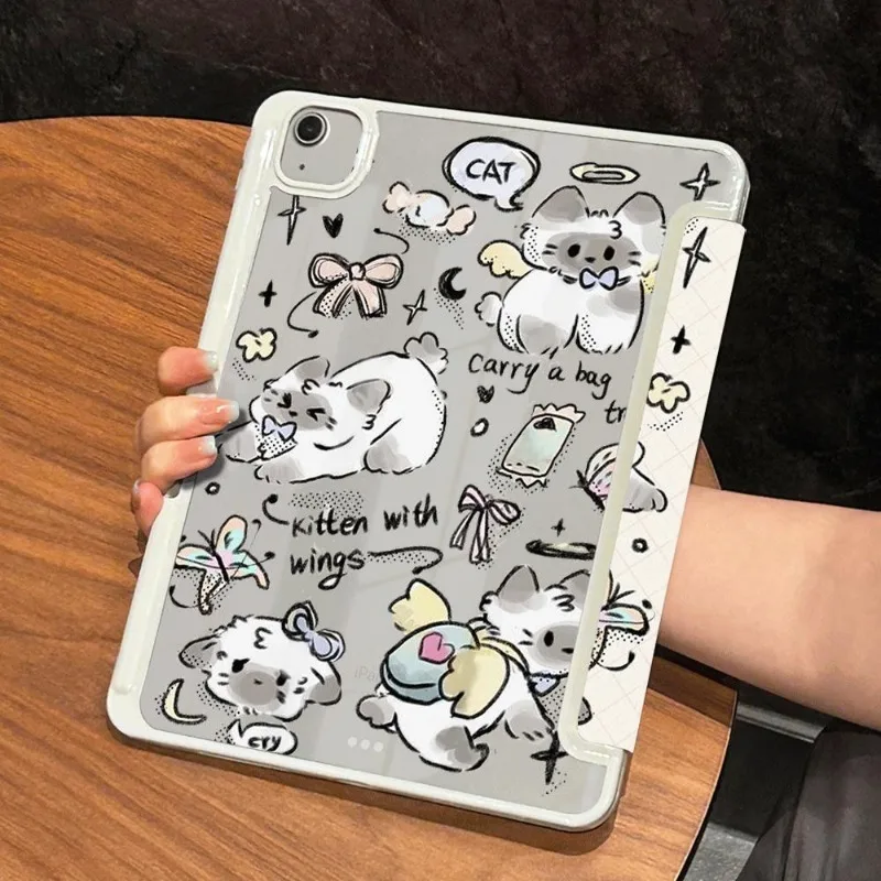 Leuke Kat Stickers Tablet Cover voor 7 8 9e 10.2 Funda Cover Pro 11 2e 3e 4e Ipad Mini 6e Generatie 2021 2018 9.7 5/6e