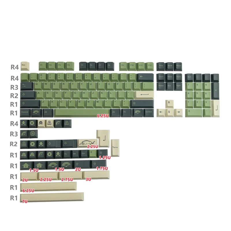 

Клавиатура GMK Terra Keycap Cherry Profile PBT, материал 140 клавиш для механической клавиатуры dz60/RK61/64/gk61/68/75/84/87/96/980/104/108