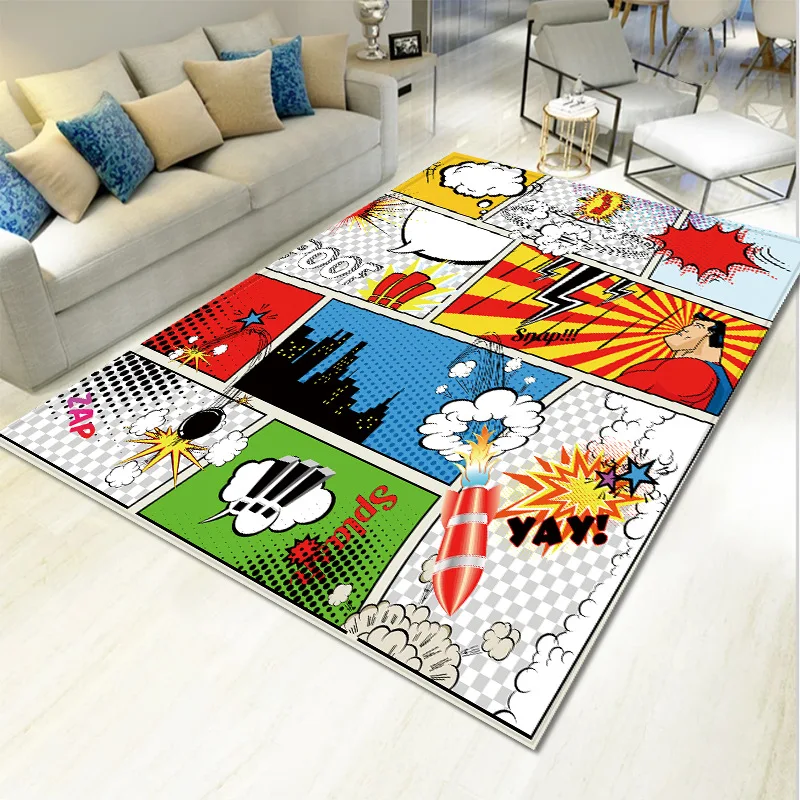 Cartoon Car Excavator Game Printing Pattern Mat Home Decoration Rug Living Room Bedroom  