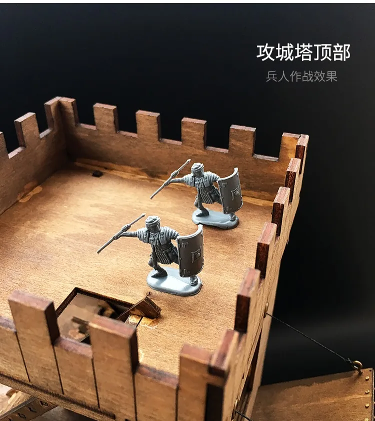 Roman siege tower ancient chariot siege vehicle model wooden 3D parent-child handcraft jigsaw puzzle decoration