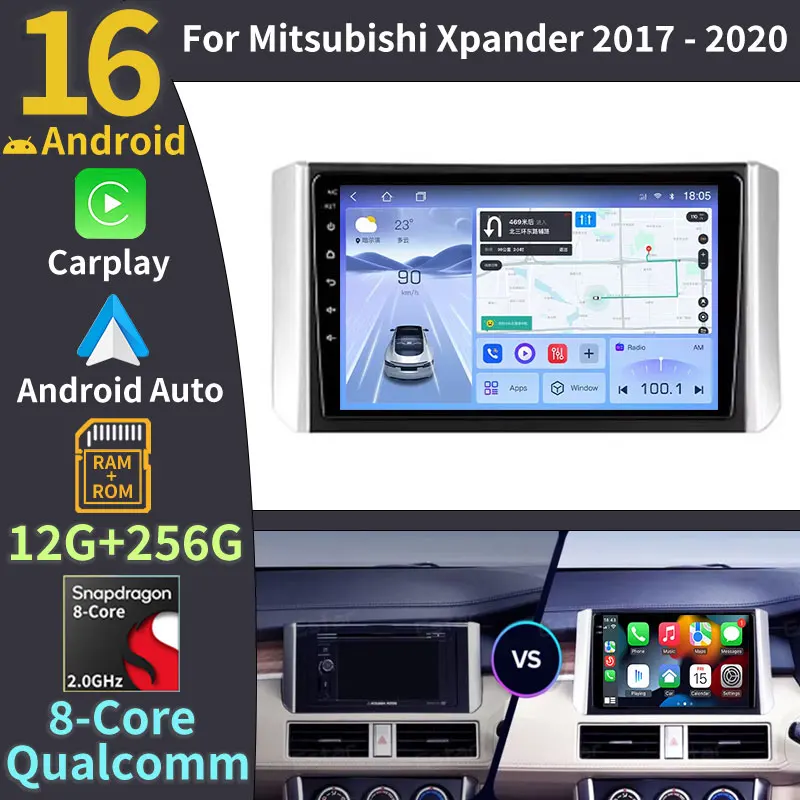 Android 16 For Mitsubishi Xpander 2017 - 2020 Car Radio Wireless Carplay Auto Head Unit Octa Core BT Navigation 360 Camera WIFI
