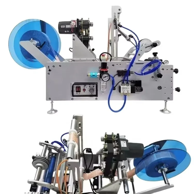 Desktop Semi Automatic Can Jar Round Wine Bottles Adhesive Sticker Labeling Machine Label Applicator Machine