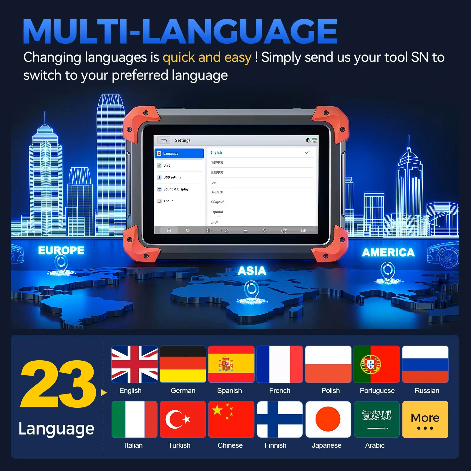 D7 XTOOL Auto Tutti gli strumenti diagnostici del sistema Lettore di codici Programmatore chiave XTOOL OBD2 Scanner Strumento diagnostico Scanner D7 V2.0