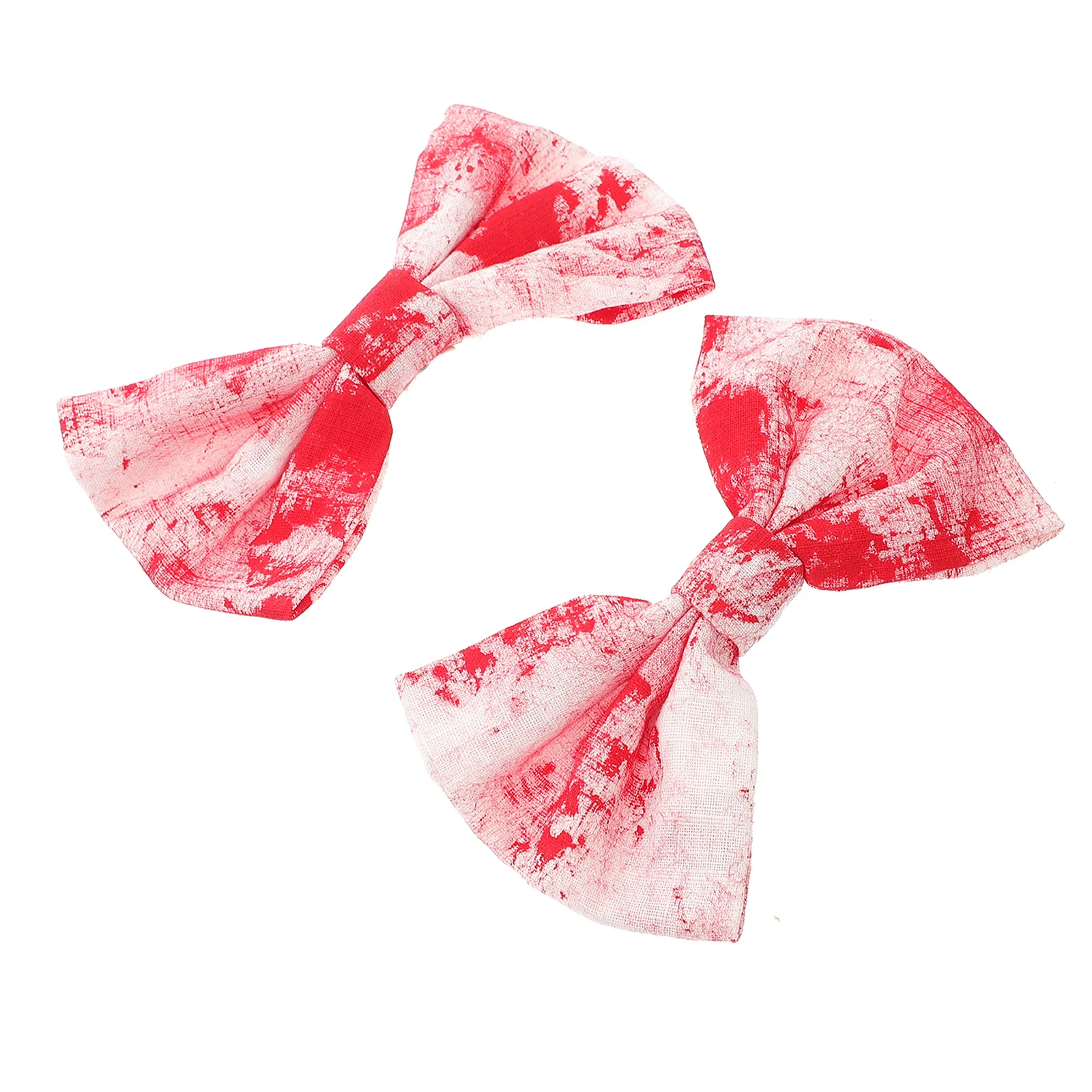 2 szt. spinek do włosów z kokardą w kształcie motyla, materiałowe spinki na Halloween dla kobiet, wzór krwi, akcesoria do włosów