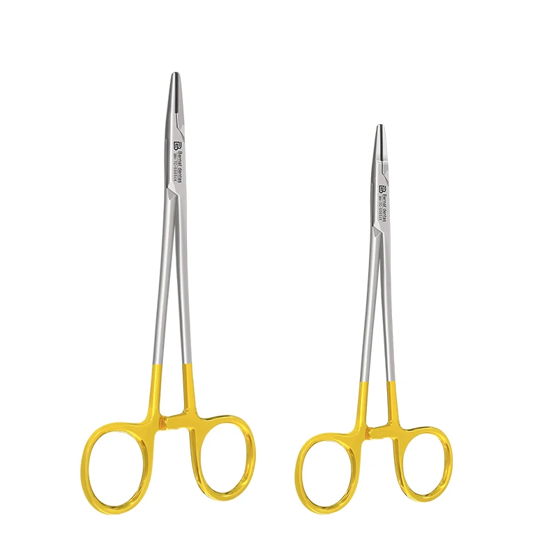 High Quality Dental Needle Holder Pliers 14/16cm Medical Surgical Instrument Orthodontic Forcep Stainless Steel Gold Handle