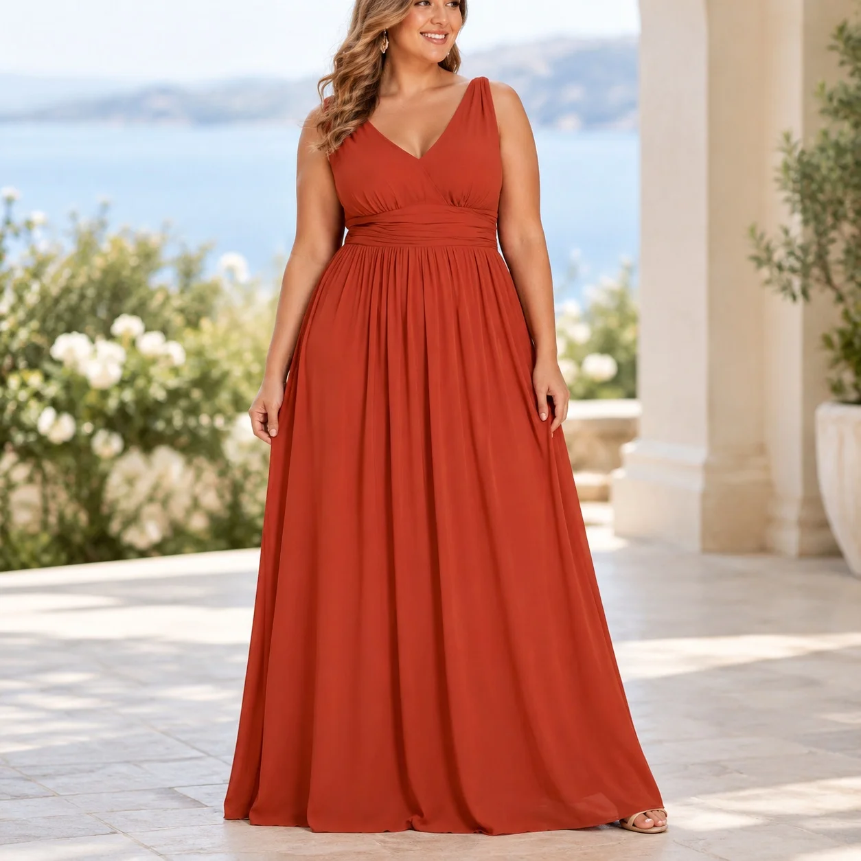 Sleeveless Gown No Sleeves Maxi Length Casual with Long Dress Mid Rise Waist Off Shoulder Patchwork Daily Women Casual Dresses