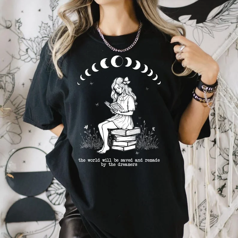 

2025 Harajuku Print Cute Girl Pattern Casual Versatile Cartoon Popular T-Shirt Street Style Women's Regular O-Neck White T-Shirt
