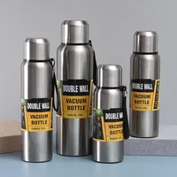 750/1000/1500ml Stainless Steel Thermos Large Capacity Vacuum Flask Portable Insulated Tumbler With Rope Thermo Bottle