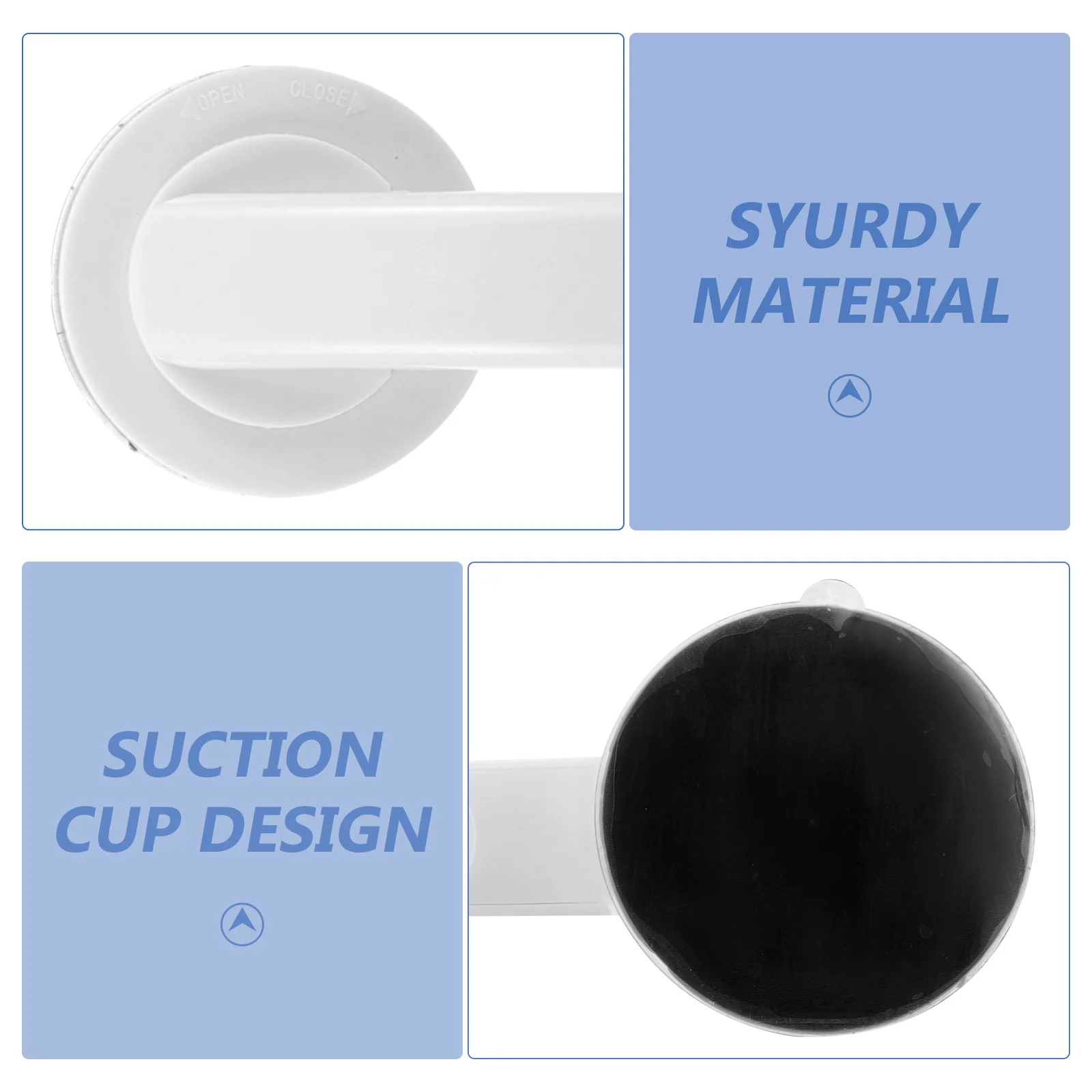 

NOLITOY Bathroom Handrail for Seniors Skid Shower Bar Safety Grab Handle Bathtub Toilet Balance Support White Plastic