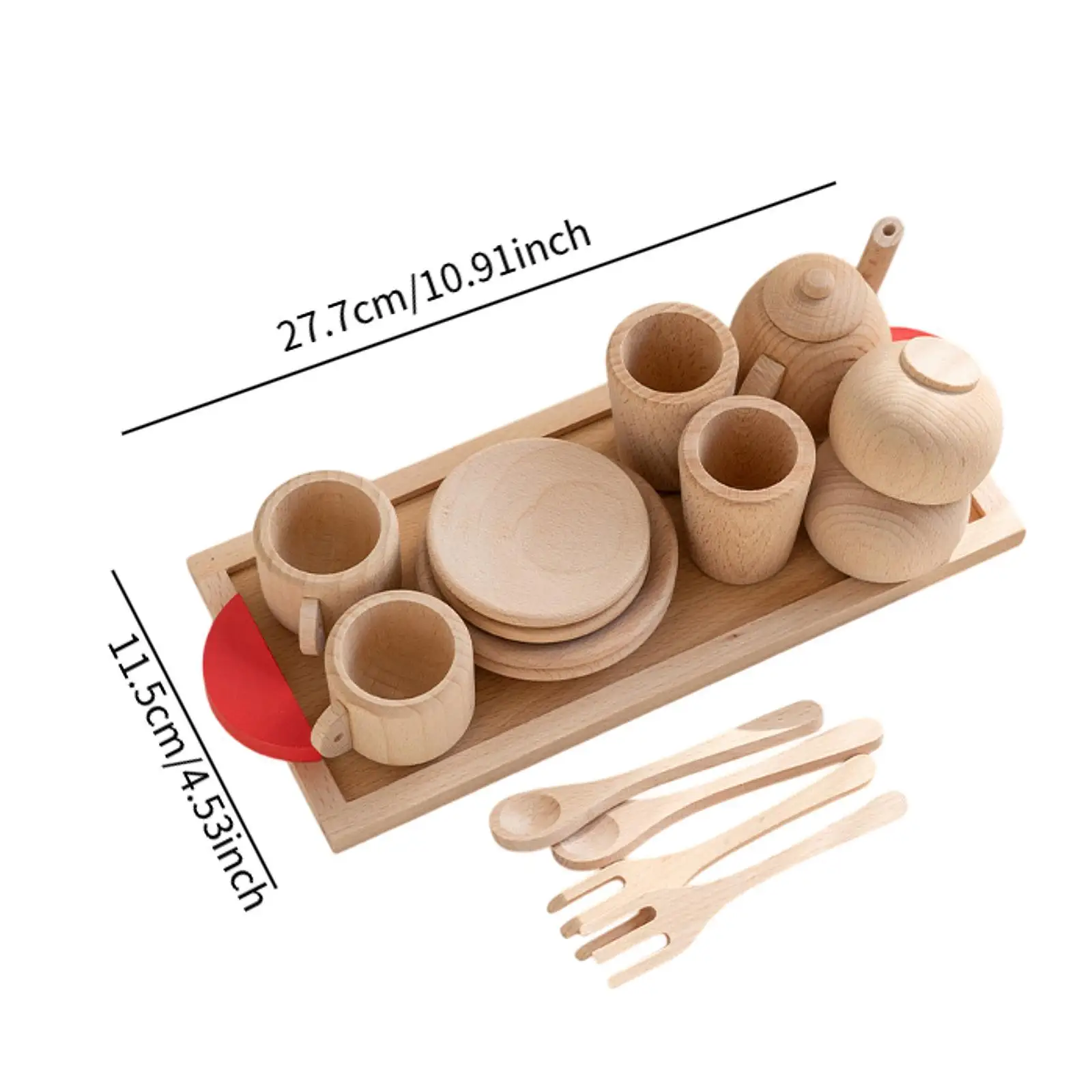 Küchenspielzeug-Set, Lernspielzeug, Rollenspiel, Holz, Kinder-Teeservice, Spielset für Jungen und Mädchen im Alter von 3, 4 und 5 Jahren