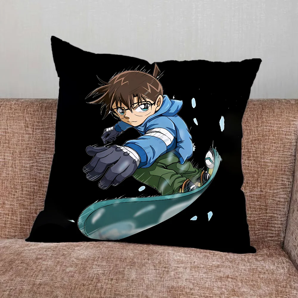 Anime Cartoon C-Conan Pillow Case For Home Bedroom Car Office Decoration Living Room Sofa Cushion Cover Suitable