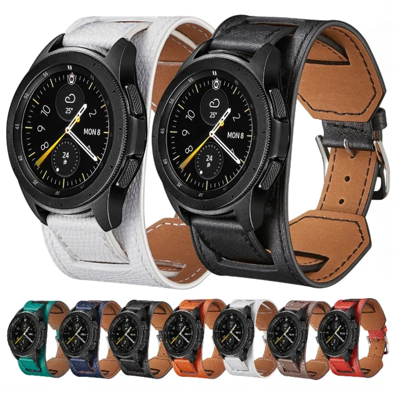 

Кожаный ремешок премиум-класса 22 мм 20 мм для Samsung Watch 4/5/6 40 мм 44 мм, ремень-браслет Huawei Watch 4/3/GT3-2 Pro Amazfit GTR/GTR, ремешок
