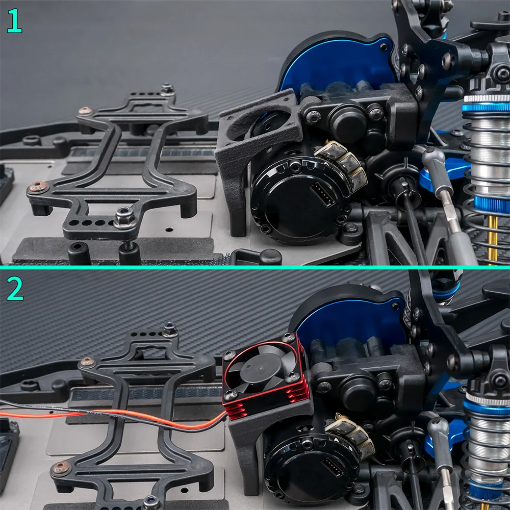 AXSPEED Motore Radiatore TRX Spina Ventola di Raffreddamento con Supporto per Team Associated RC10 1/10 RC Auto Parti di Aggiornamento Accessori