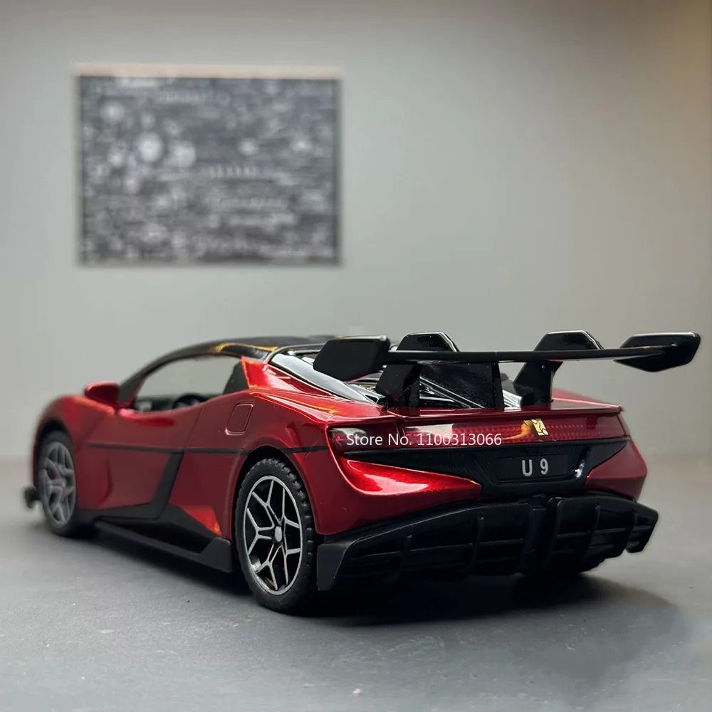 1:32 BYD YANGWANG U9 coches Martini juguetes de aleación modelo rueda extraíble con sonido ligero coche deportivo en miniatura para niños regalos de cumpleaños