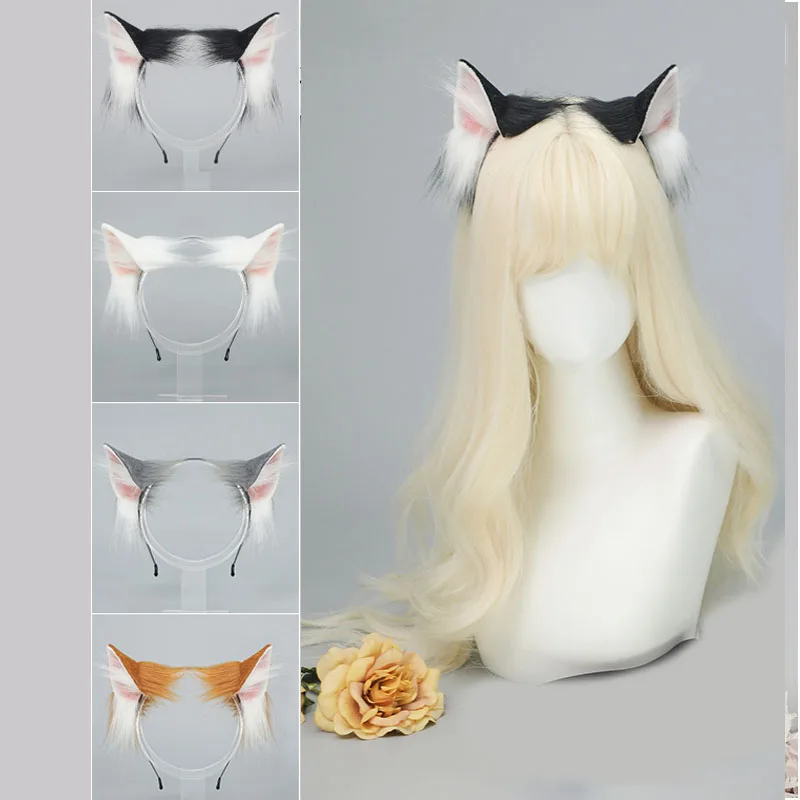 

New Anime Cosplay Headband Cat Ears Headwear Plush Lolita Headdress Hair Accessories Cat Ears Hair Ornament Party Fancy Props