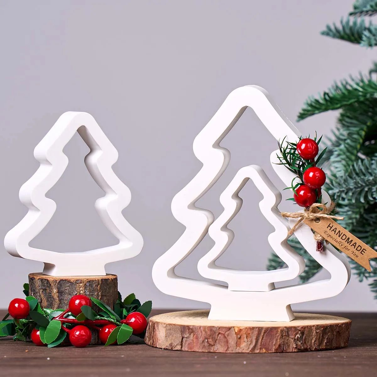 Xmas Ornament Silicone Mold DIY Hollow Christmas Tree Resin Gypsum Concrete Craft Casting Molds Home Holiday Decor Supplies