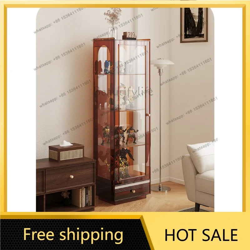 YJ Light luxury acrylic bookcase, transparent dust cabinet, blind box display cabinet, living room display and storage wine desi
