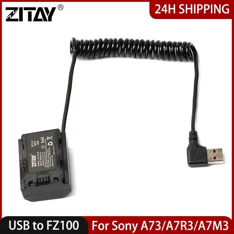 

ZITAY USB to FZ100 Camera Dummy Battery for Alpha A7III A7R III A9 A7R IV Alpha 9 II A9 R A9S A7R3 A7M3 A73 Led Light Power