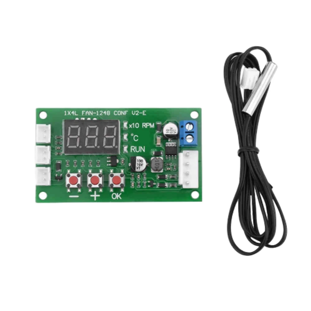 DC11-55V Digital Display 4-Wire PWM Fan Temperature Control Speed Controller 10V Control Signal Speed Control Support EC EBM Fan