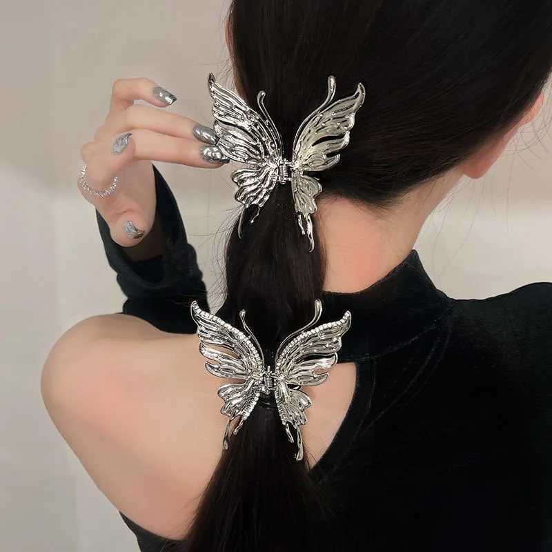 Fashion Metal Liquid Butterfly Hair Clip For Women Ponytail Claw Clip Geometric Hair Claw Trend HAIR CLIP FOR GIRL Hair Jewelry