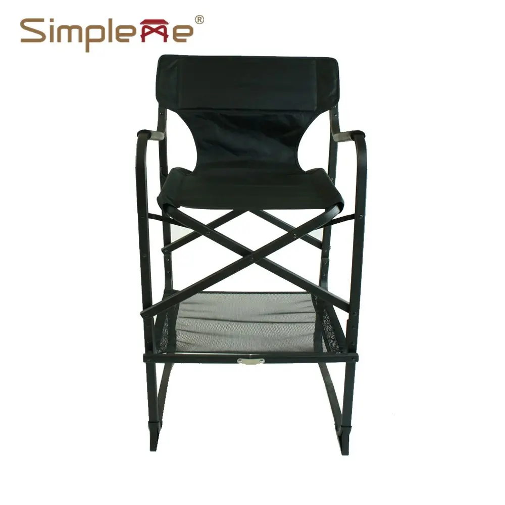 Simpleme Black Oxford Fabric Aluminum Professional Tall Director Chair For Makeup