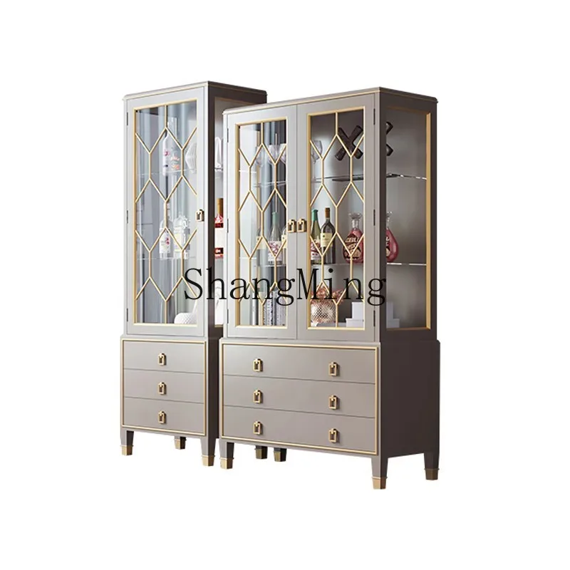 

ZYH light luxury wine cabinet modern simple living room high-end glass display storage decorative cabinet