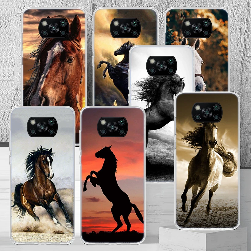 Horse Great Beauty Galloping Phone Case Cover For Xiaomi Poco X3 Nfc X4 GT X5 Pro M5S M3 M4 M2 F3 F2 F1 Note 10 A3 A2 Lite Soft