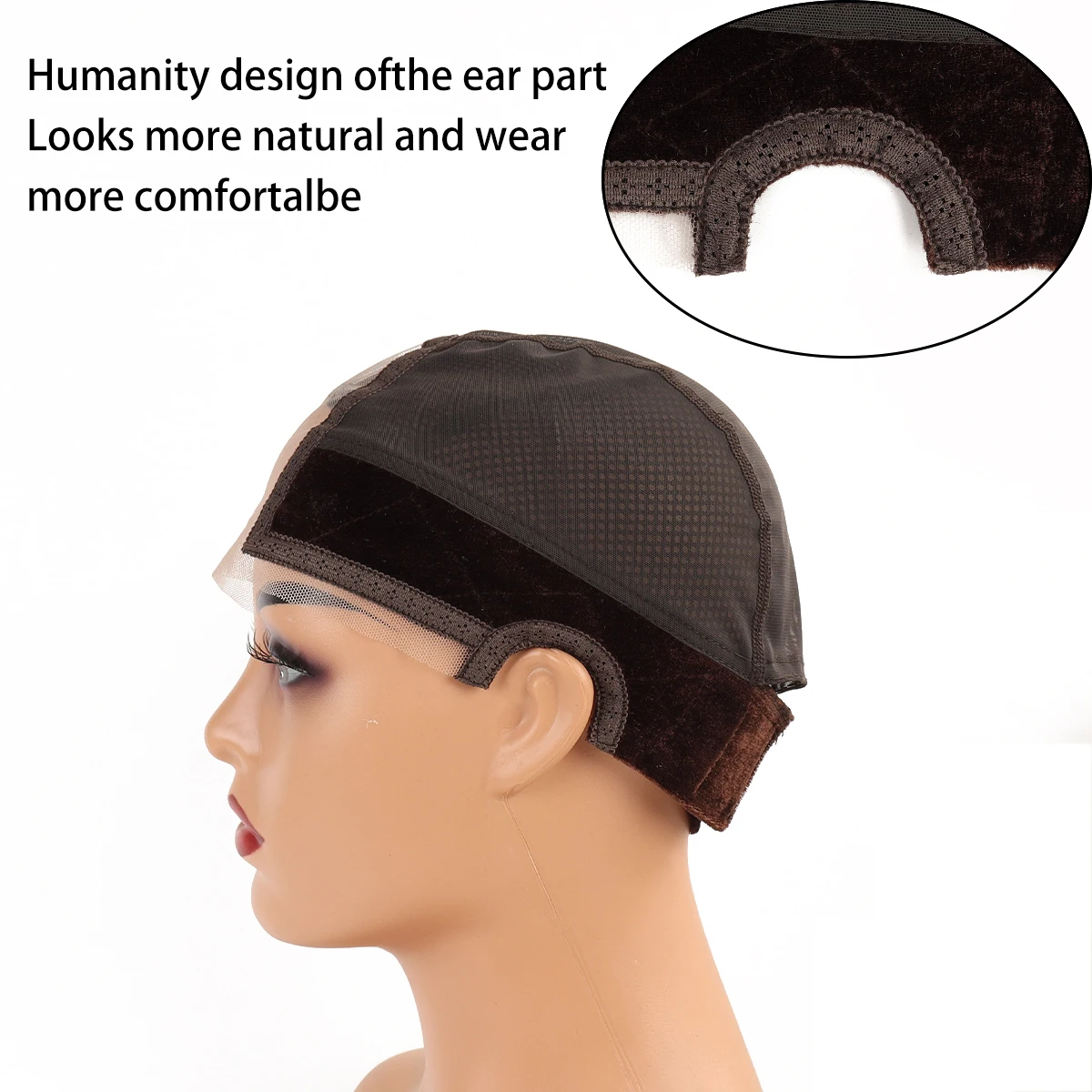 قبعة شعر مستعار من الدانتيل مع شريط قبضة للحفاظ على الباروكات في مكان، دانتيل شفاف أوسع 4 × 5 للشعر المستعار الأمامي من الدانتيل