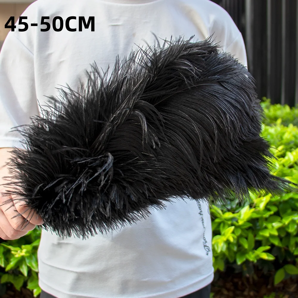 15-70 CM Black Ostrich Feathers for Craft Party Table Centerpiece Wedding Accessory Costume Decoration Plumage Jewelry Make