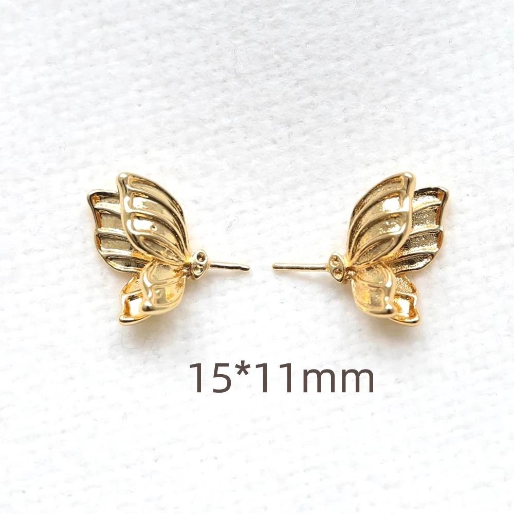 1 Pair 15*11mm Copper Plated Real Gold Elf Butterfly Wings DIY Makes Fashionable Jewelry Baroque Doll Pin Accessories Materials