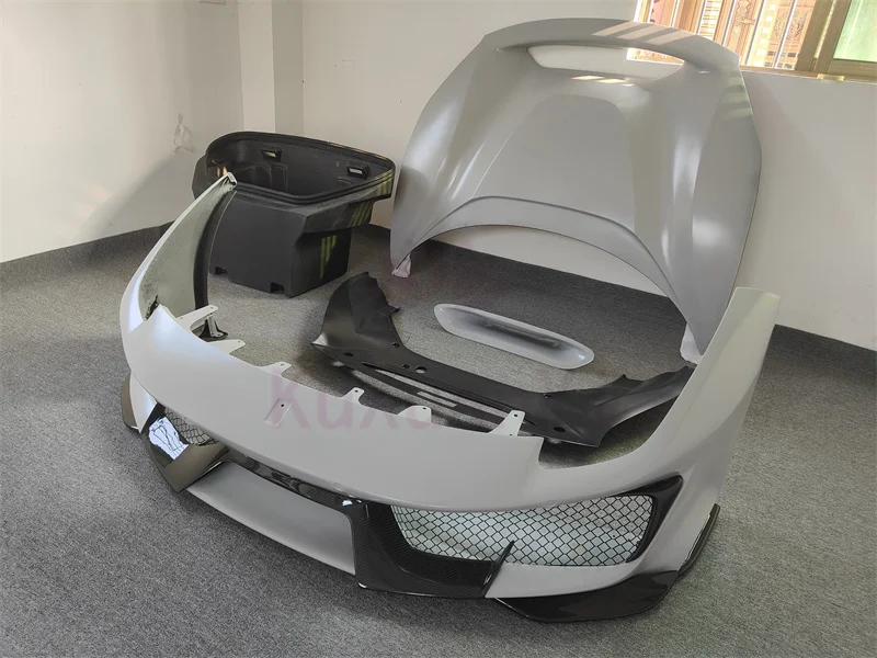 For Ferrari 488 GTB Carbon Fiber Pista Style Front Bumper Hood Luggage Compartment Decoration air Vent Body Kit
