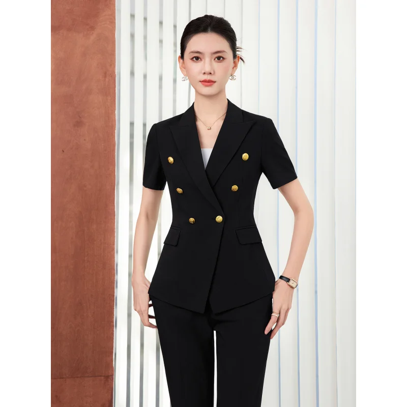 High-end professional women's summer thin suit2026New stylish suit for interviews, formal attire, hotel workwear