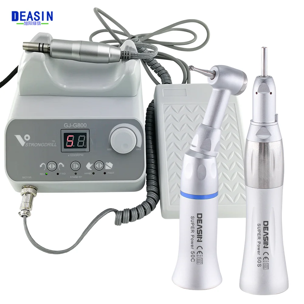 Dental E-type brushless Electric MicroMotor 50000 RPM with Straight Contra Angle Handpiece Micro motor Polisher Lab Equipment