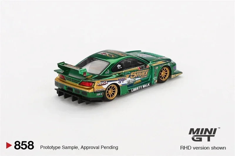 Caixa blister Ver., MINI GT 1:64 LB-Super Silhueta S15 SILVIA LBWK 2024, Fausto Racing RHD, pré-encomenda Diecast Model Car