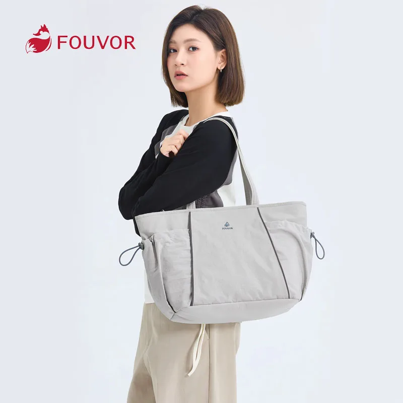 

Женская большая сумка Fouvor, большая вместительная боковая сумка с боковыми карманами, водонепроницаемая, удобная сумка на плечо, удобные сумки для ноутбука для покупок 3073-09
