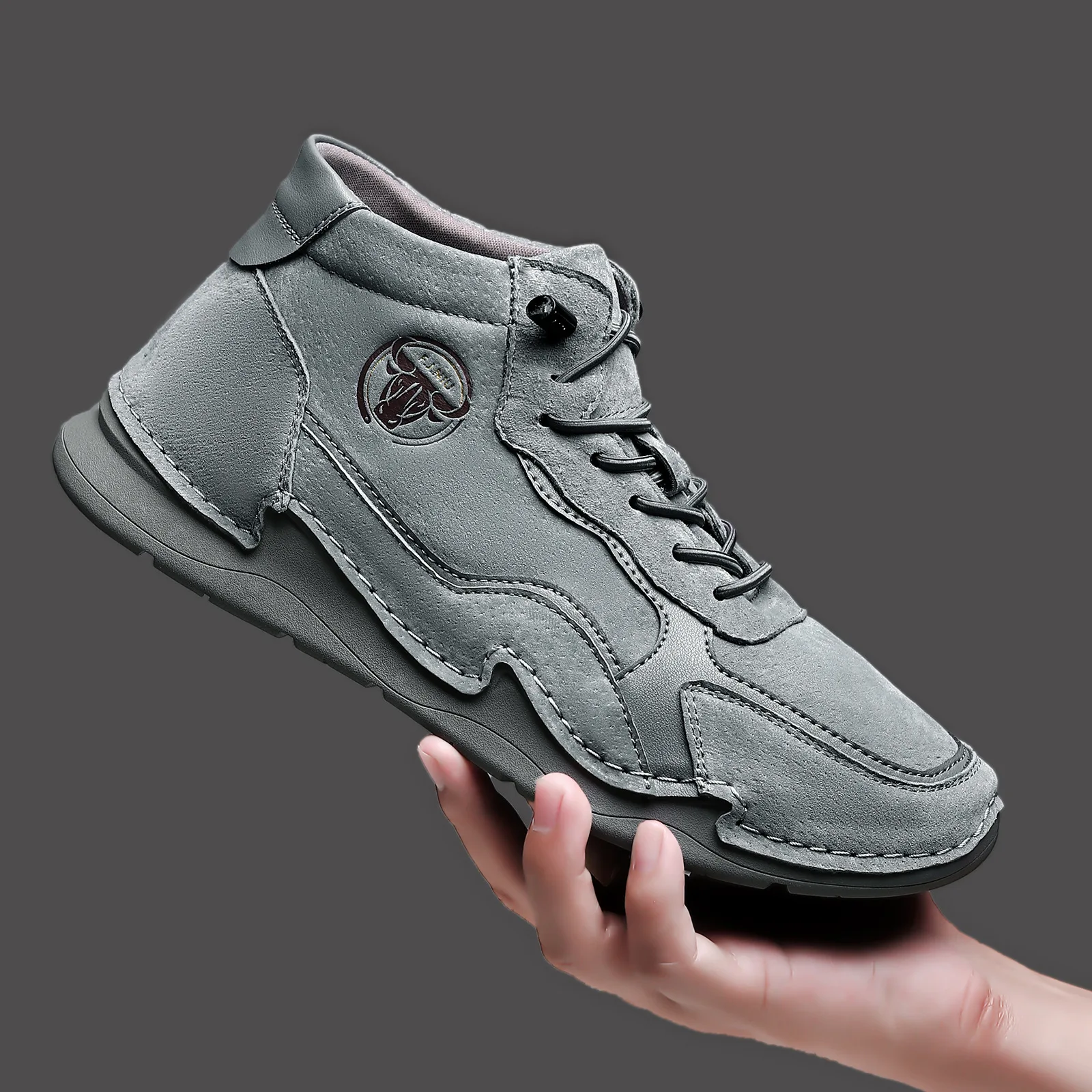 

Уличные мужские ботинки Casual oes, кожаные, противоскользящие, износостойкие, большие размеры, удобные, всесезонные, на резиновой подошве