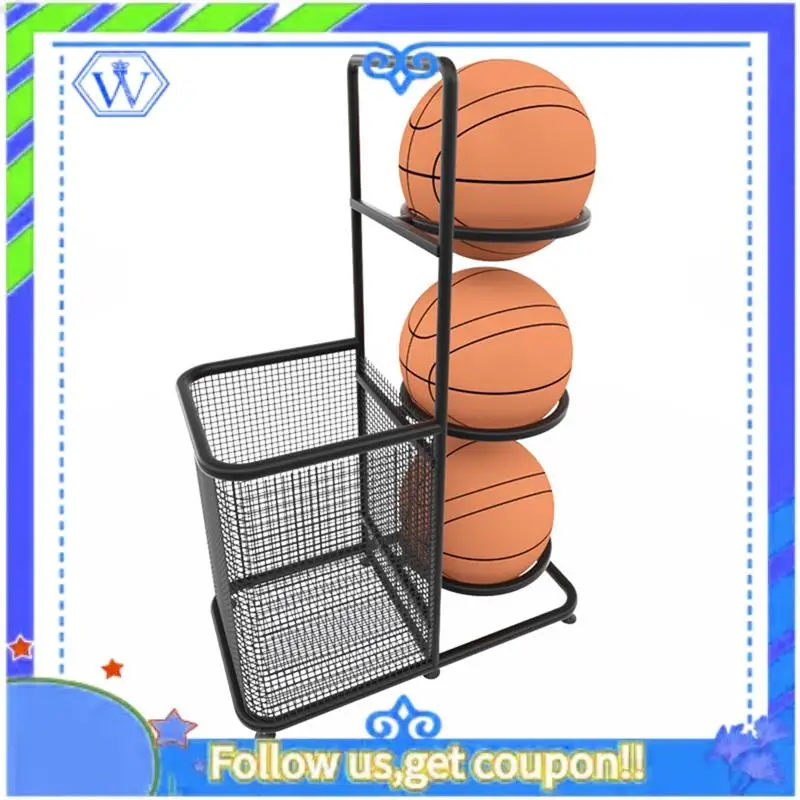 

Easy To Use Basketball Storage Rack Sports Ball Soccer Organizer Multi Layer Ball Storage Stand Cast Iron Garage Organizer