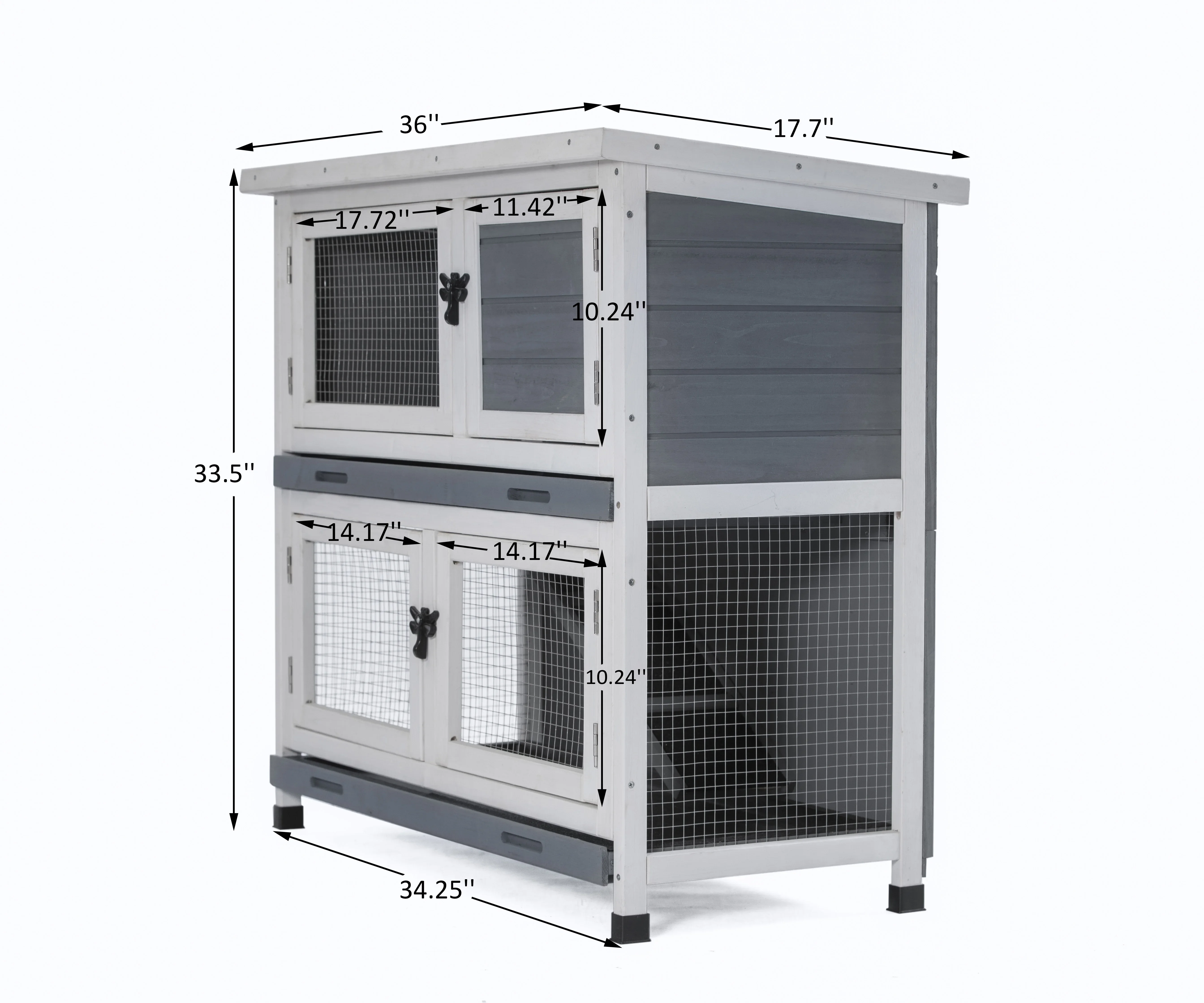 Doppia gabbia per conigli con scala e vassoio da arrampicata per piccoli animali